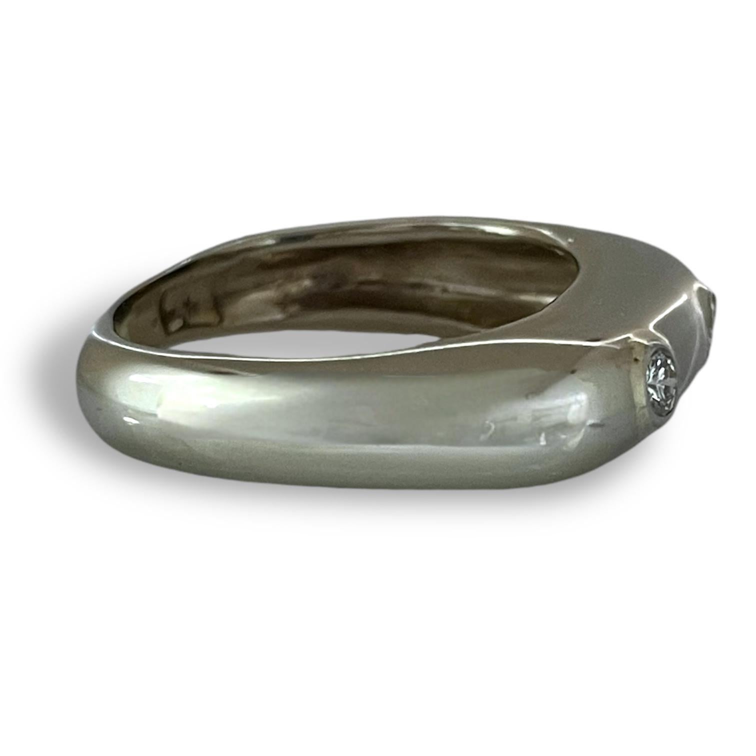 Radiant Cut Modern Geometric White Gold Stack Ring with Corner-Set Diamonds For Sale