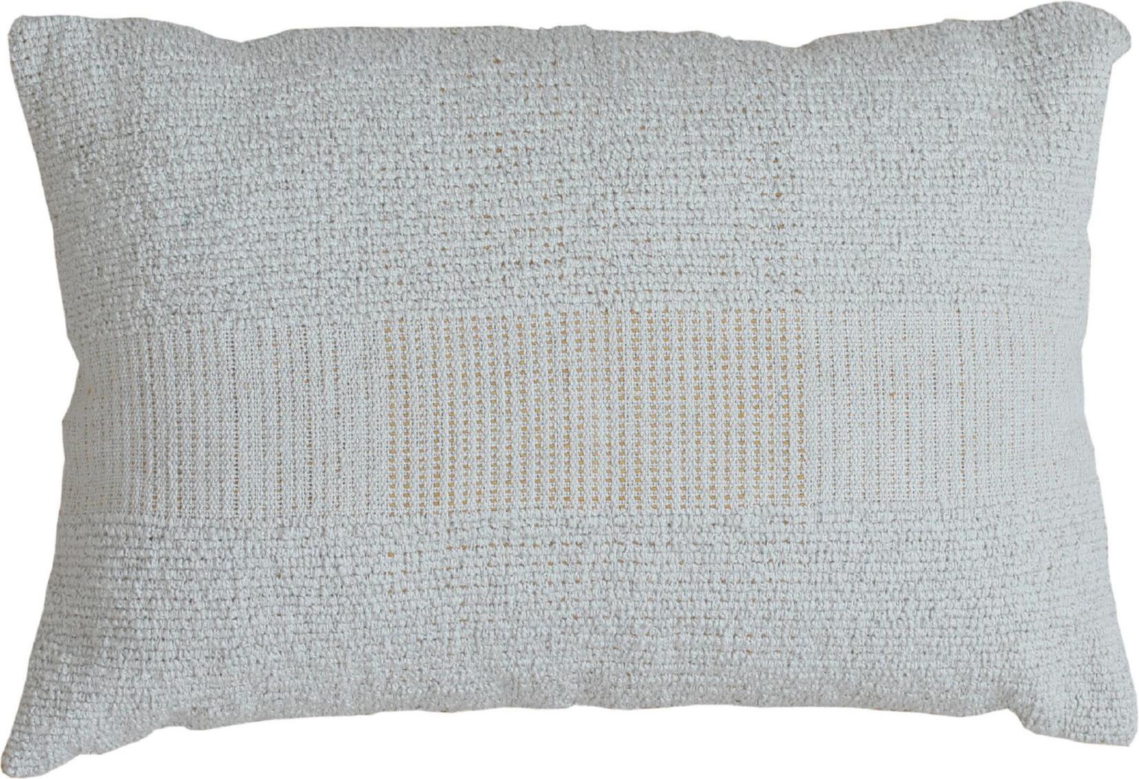 Indian Modern Geometric Wool and Cotton Pillow In Muted Tones For Sale