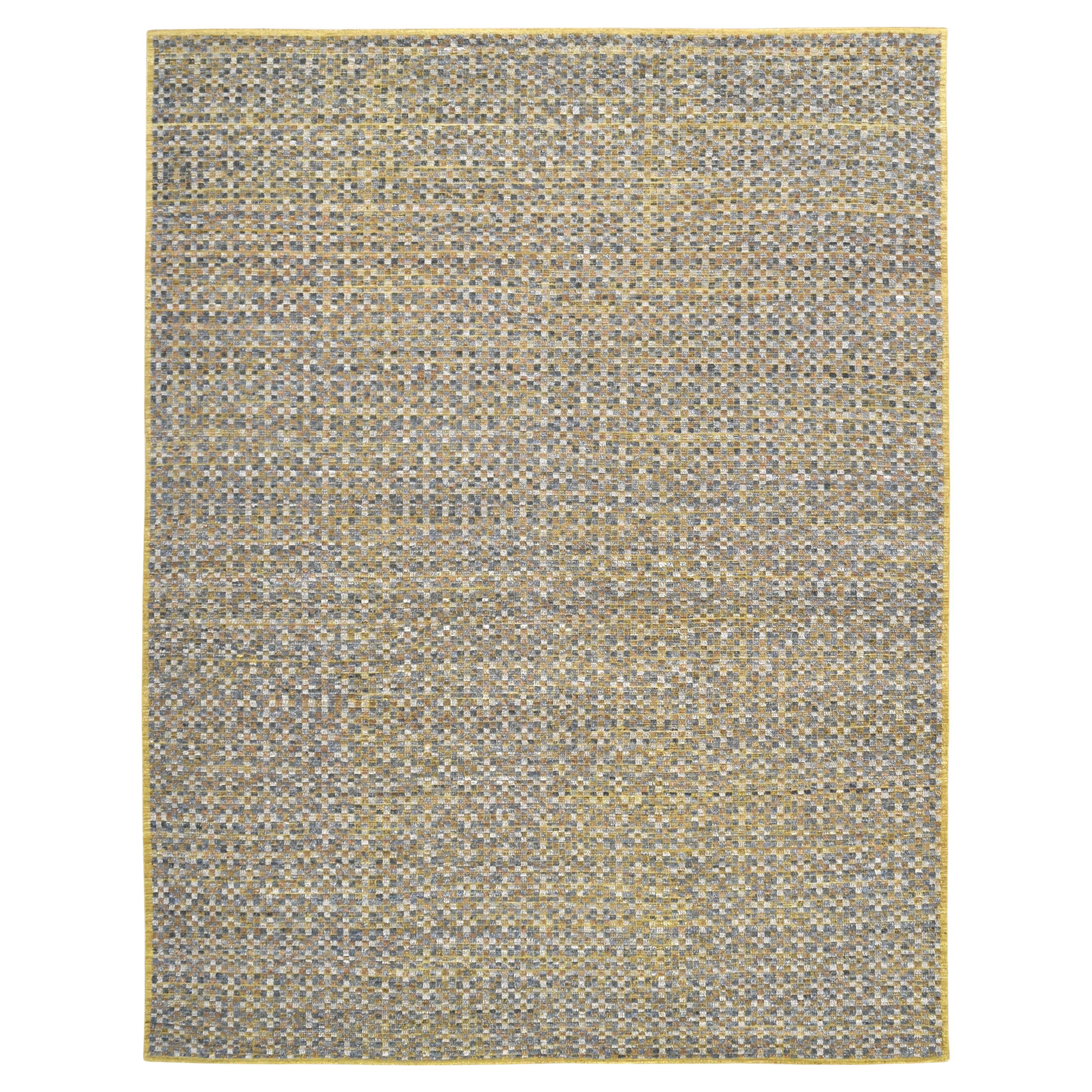 Tapis moderne géométrique en laine jaune et bleu 9
2

x11
8

