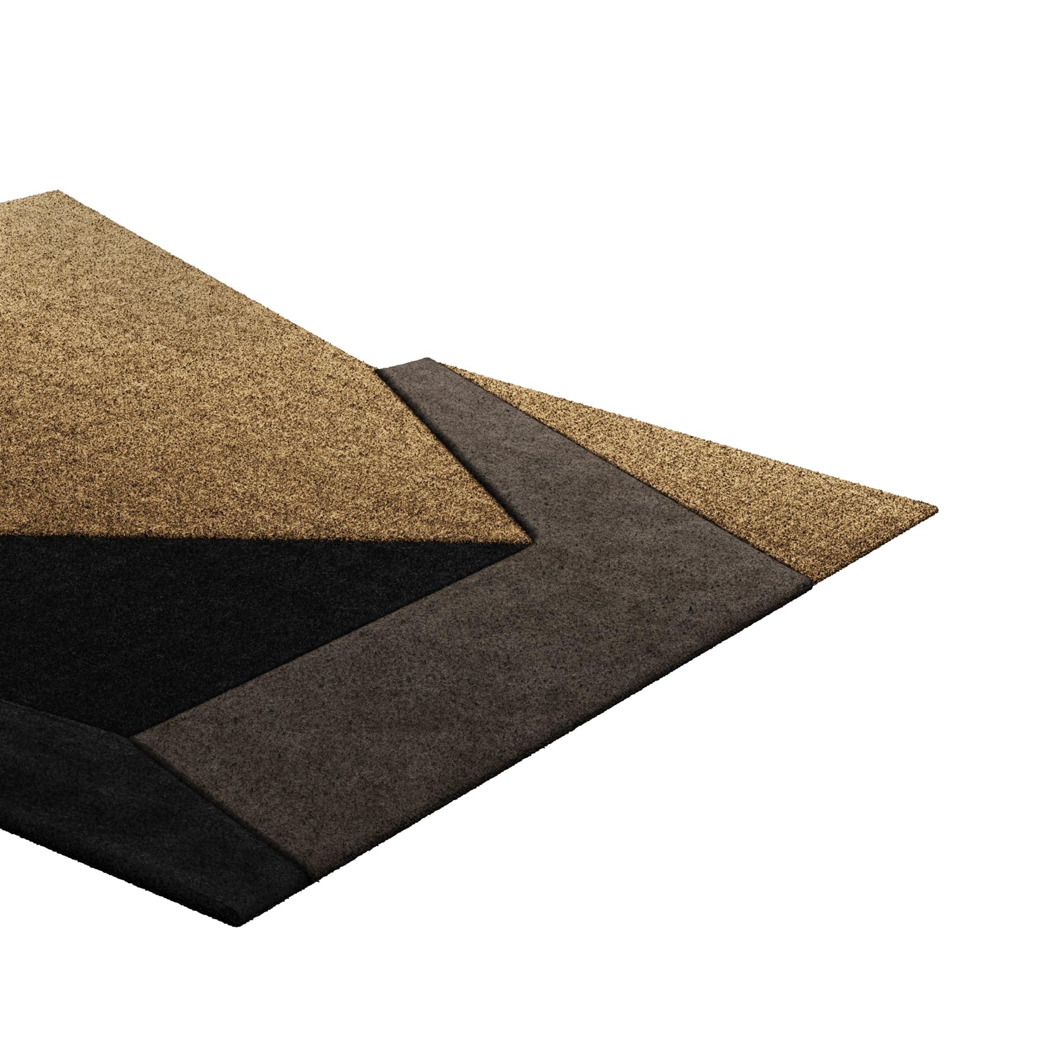Tapis Retro #006 is a retro rug with an irregular shape and neutral colors. Inspired by architectural lines, this geometric rug makes a statement in any living space. 

Using a 3D-tufted technique that combines cut and loop pile, the retro rug with