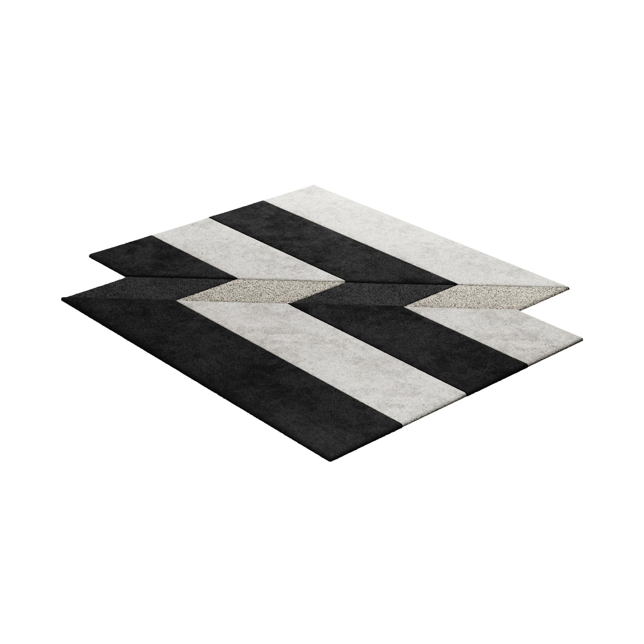 Moderner geometrischer Eco-Friendly Retro-Teppich mit unregelmäßiger Form, handgefertigt, modern (Portugiesisch) im Angebot