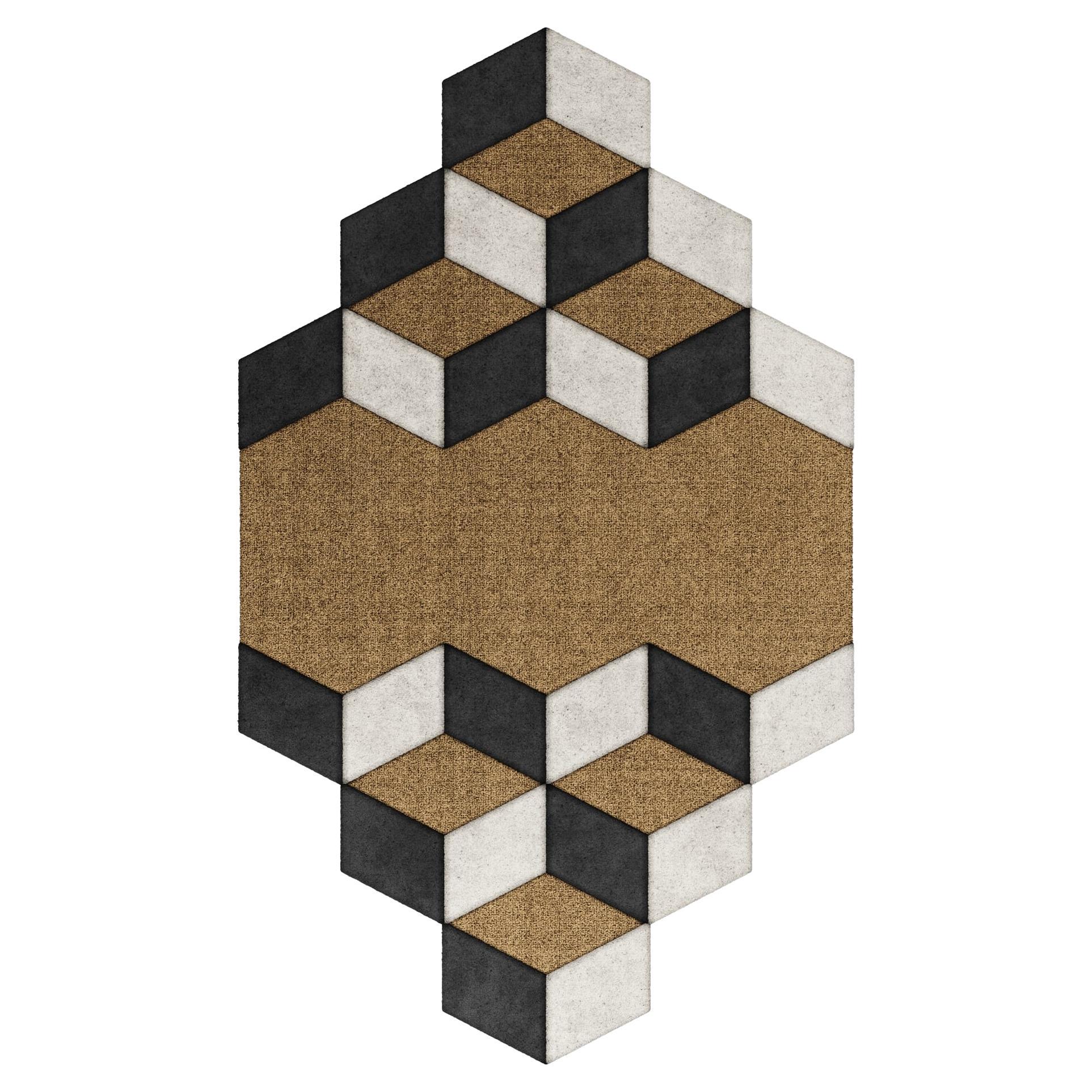 Moderner geometrischer Eco-Friendly Retro-Teppich mit unregelmäßiger Form, handgefertigt, modern