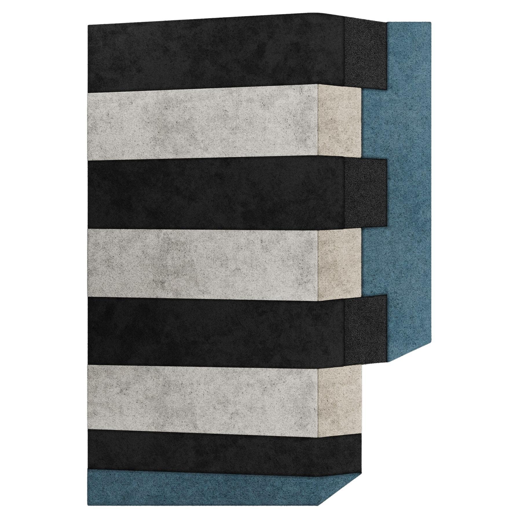 Moderner geometrischer Eco-Friendly Retro-Teppich mit unregelmäßiger Form, handgefertigt, modern