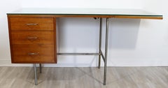 Modern George Nelson for Herman Miller Flip Down Writing Desk Glass Topped 1950s