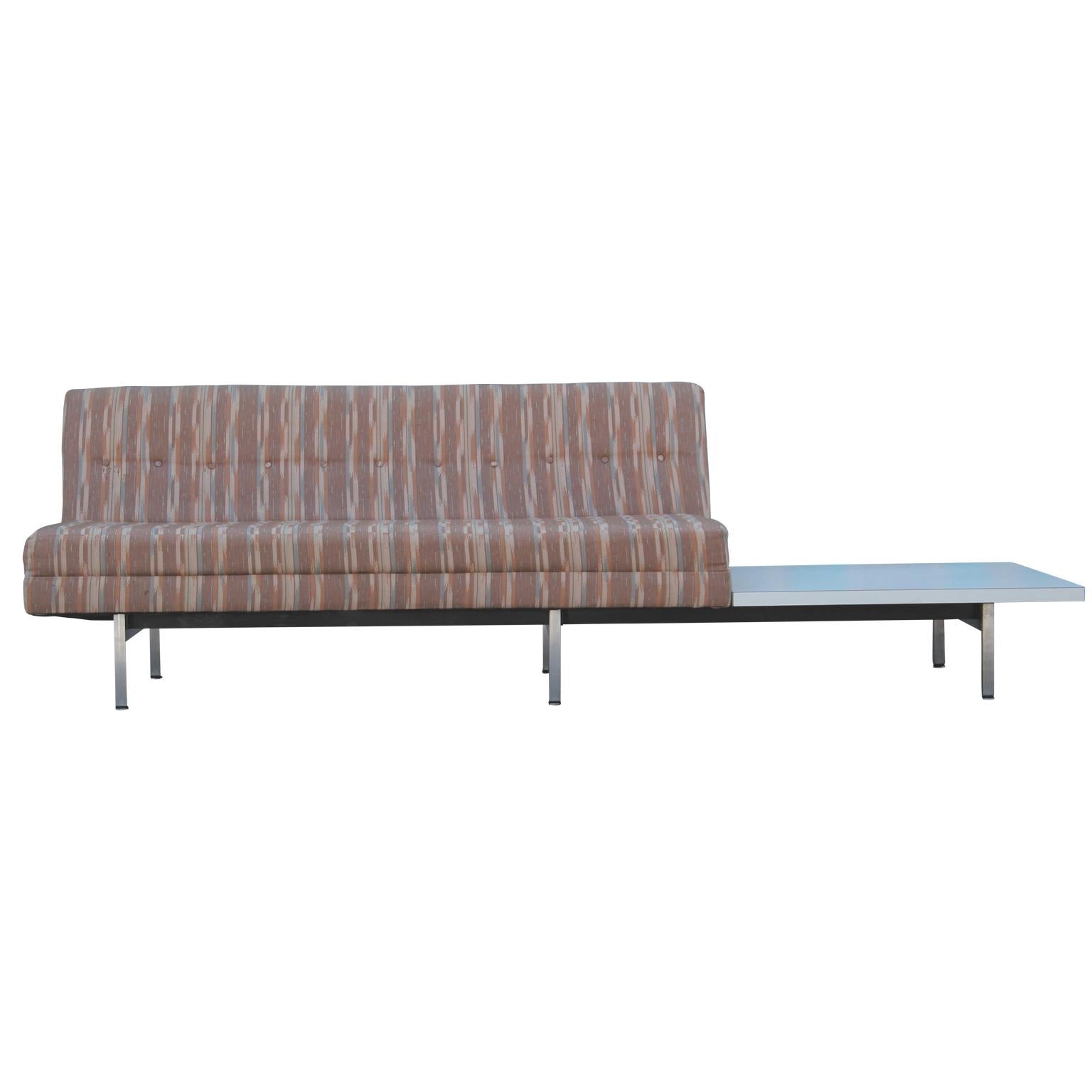 Modern George Nelson for Herman Miller sofa with a side table for their Modular Group line.