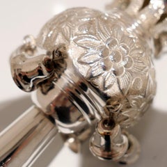 Modern George V Sterling Silver Pair of Rimonim London 1924 Simon Zimmerman