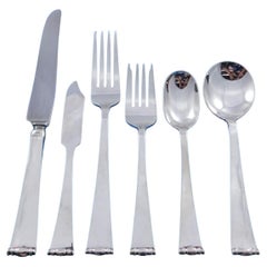 Modern Georgian by Allan Adler Sterling Silver Flatware Set Service 57 pc Dinner