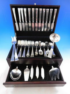 Modern Georgian by Allan Adler Sterling Silver Flatware Set Service 78 Pc Dinner