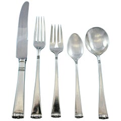 Modern Georgian Mexico Sterling Silver Flatware Set Service 51 Pcs Dinner