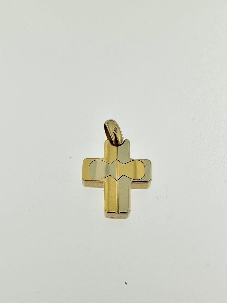 Modern German Cross 18 Karat Yellow and White Gold For Sale 2