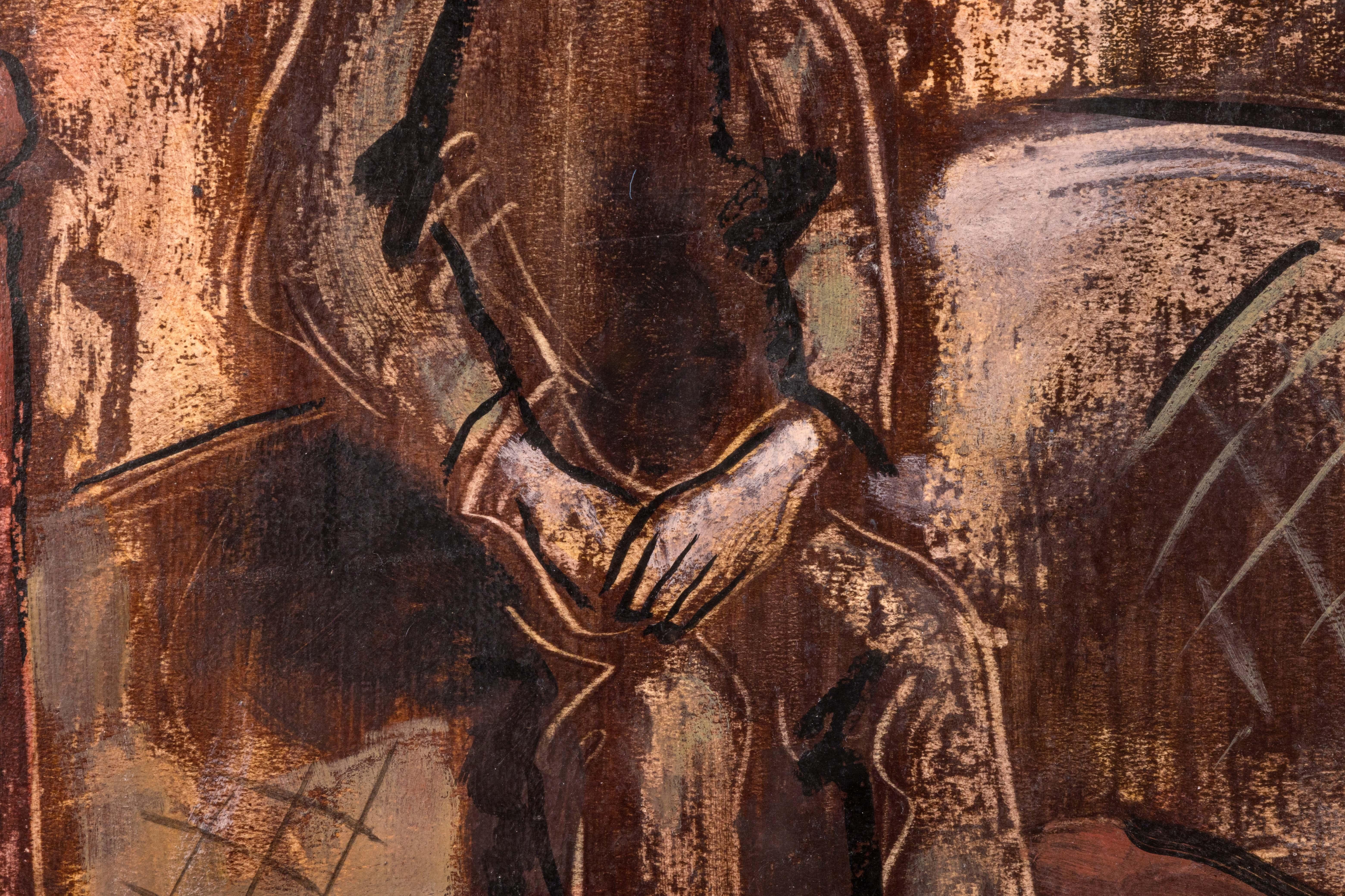 XX secolo Disegno figurativo moderno in stile espressionista tedesco su carta firmato H. H. Kinz 49 in vendita