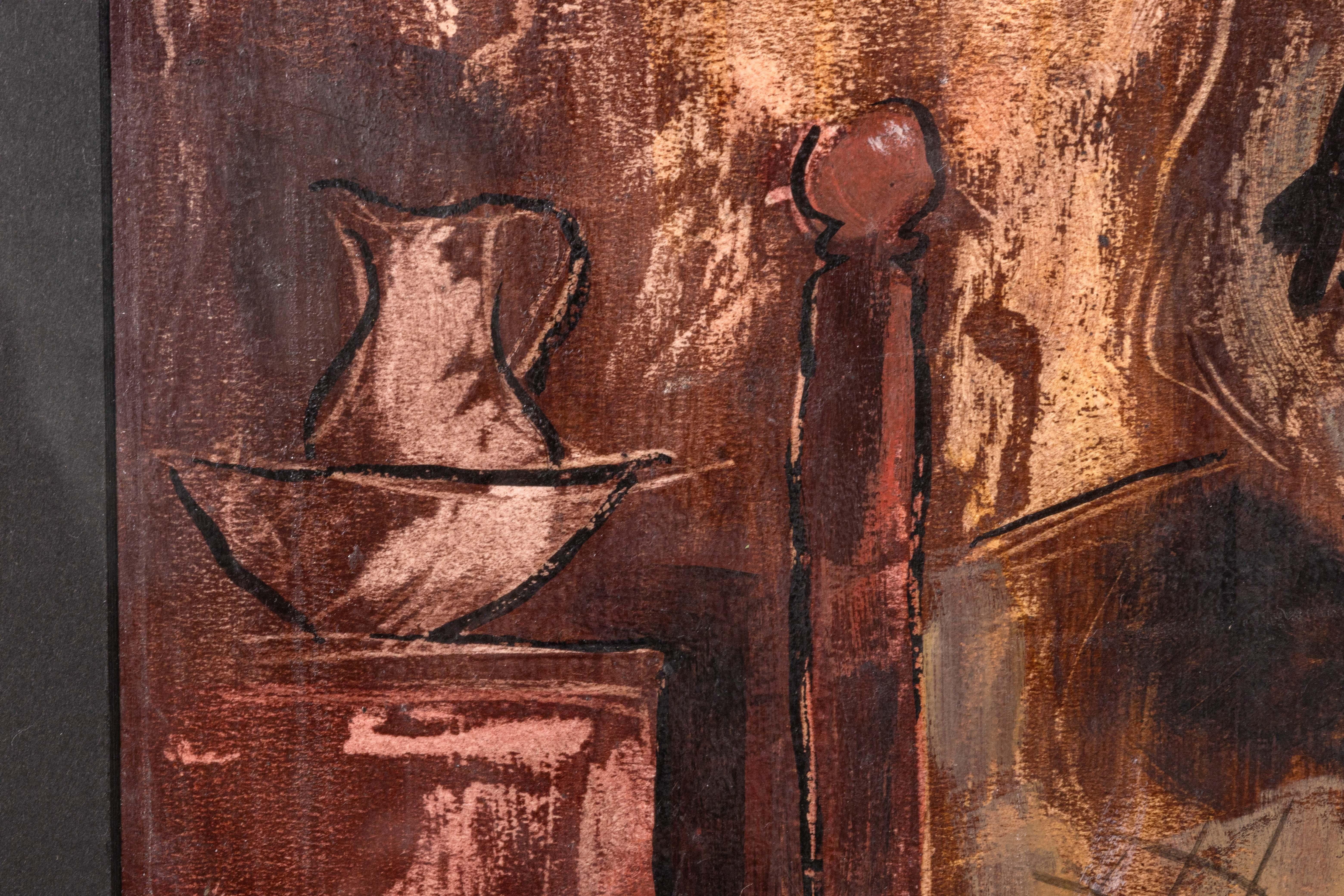 Disegno figurativo moderno in stile espressionista tedesco su carta firmato H. H. Kinz 49 in vendita 1