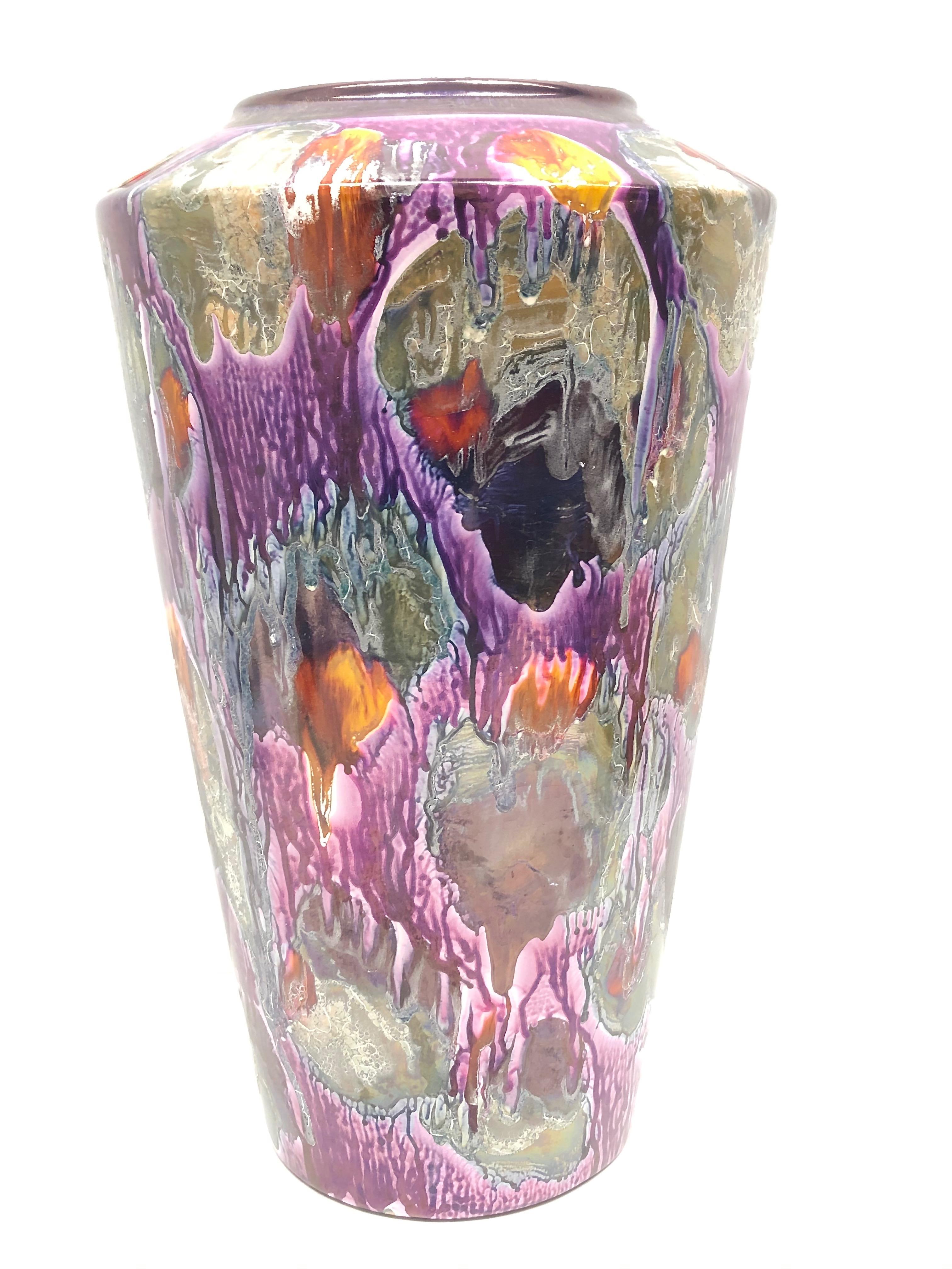 Modern German Pottery Floor Vase by Scheurich Ceramic, Germany, 1980s In Good Condition In Nuernberg, DE