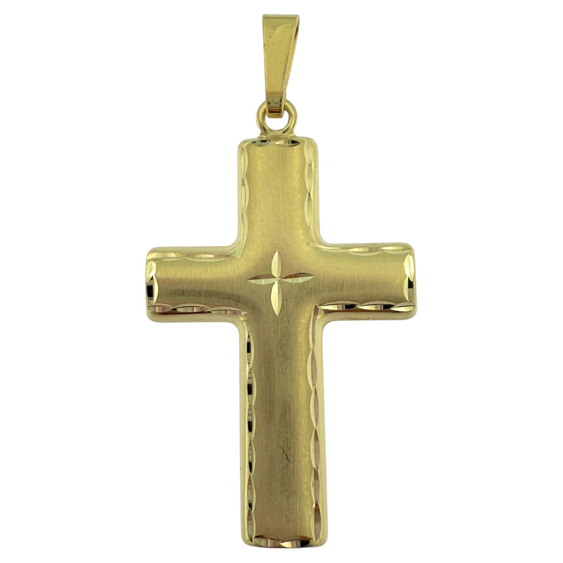 Modernes Deutsches Gelbgold-Satin-Kreuz