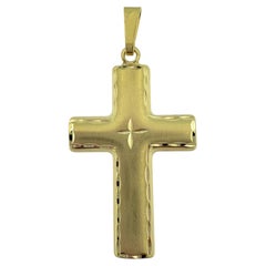 Modernes Deutsches Gelbgold-Satin-Kreuz