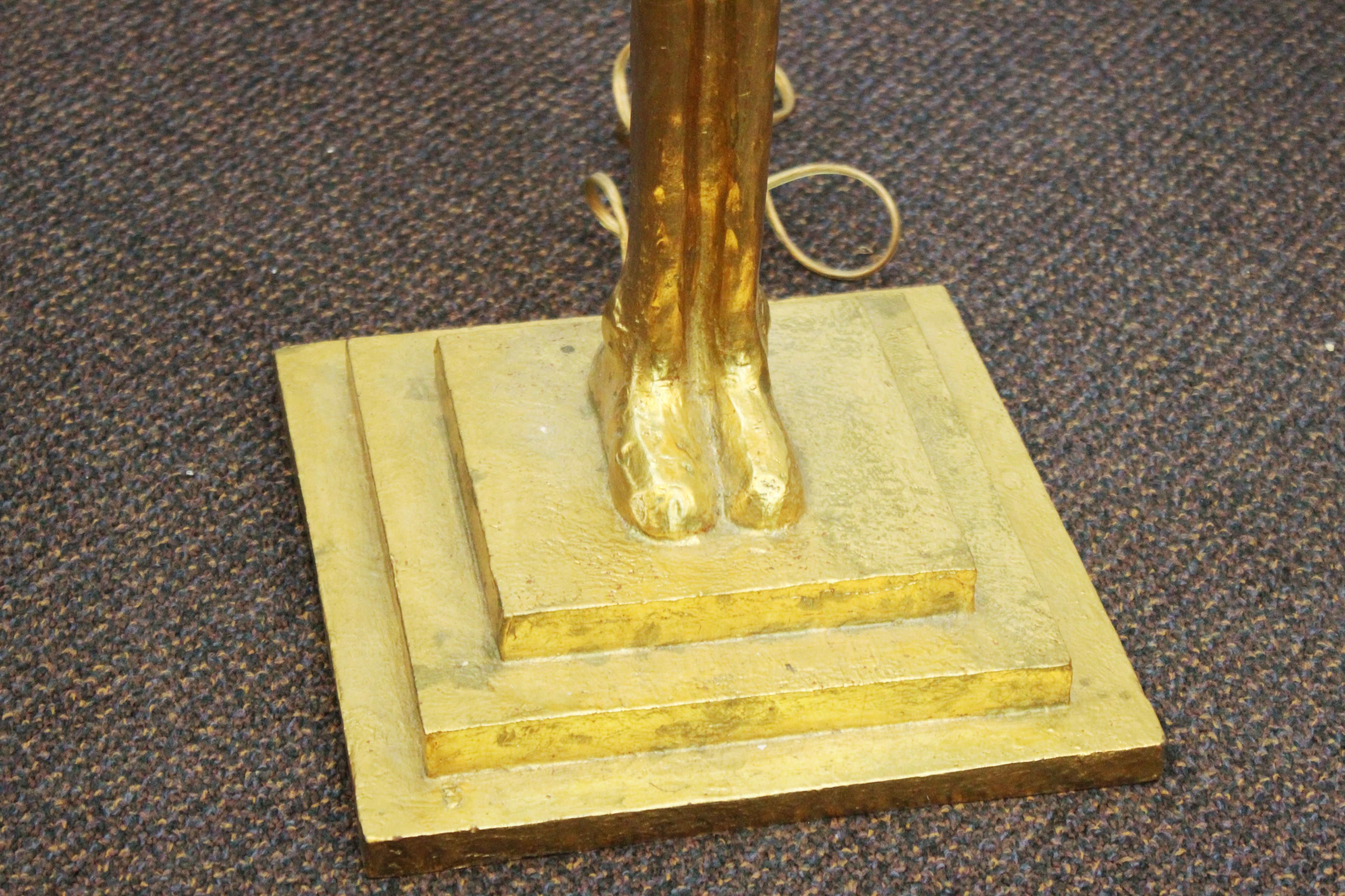 Modern Giacometti Style Figural Floor Lamps in Gilt Bronze 7