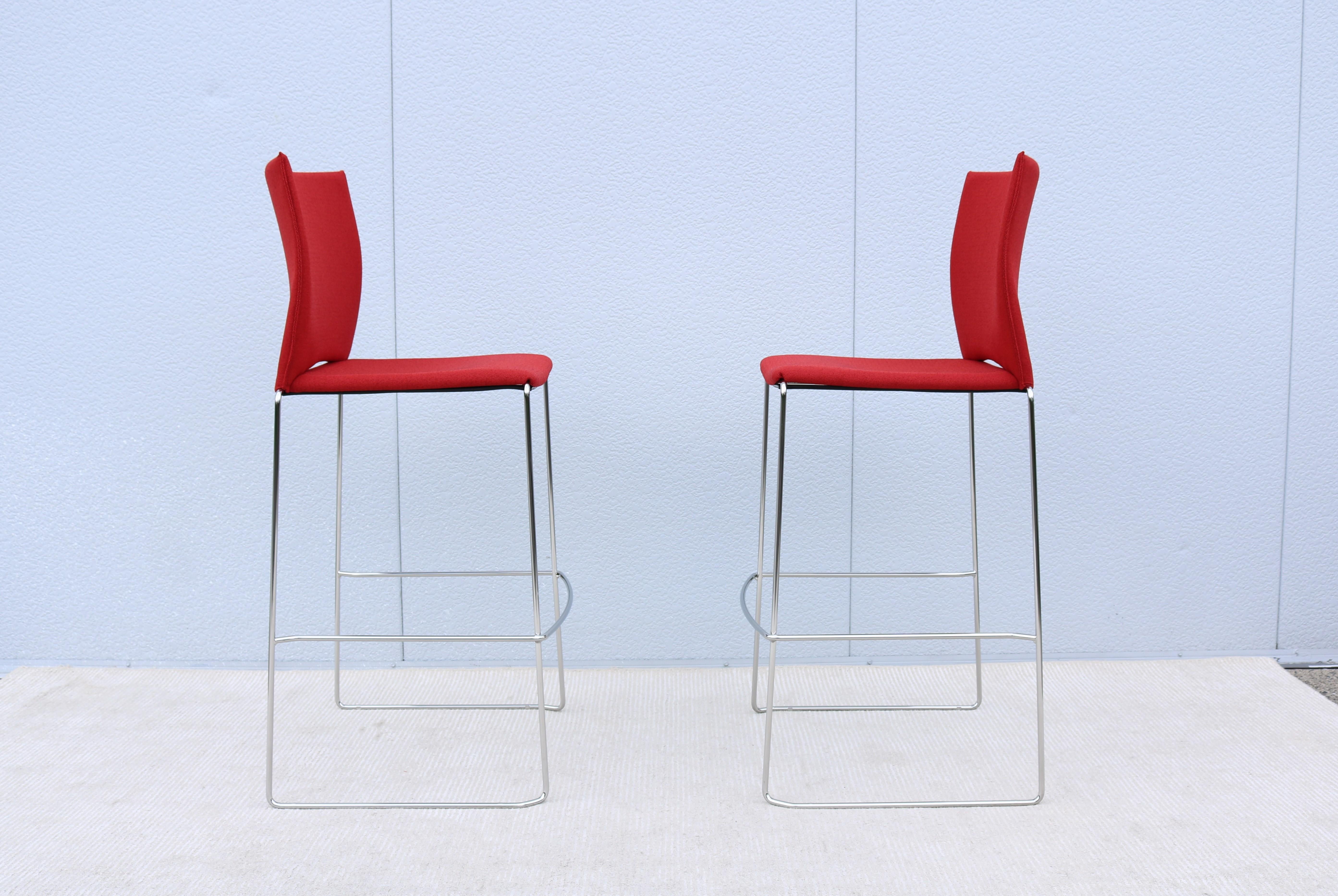 Modern Giancarlo Bisaglia for Source Tier Red Bar Stools Brand New - a Pair For Sale 8