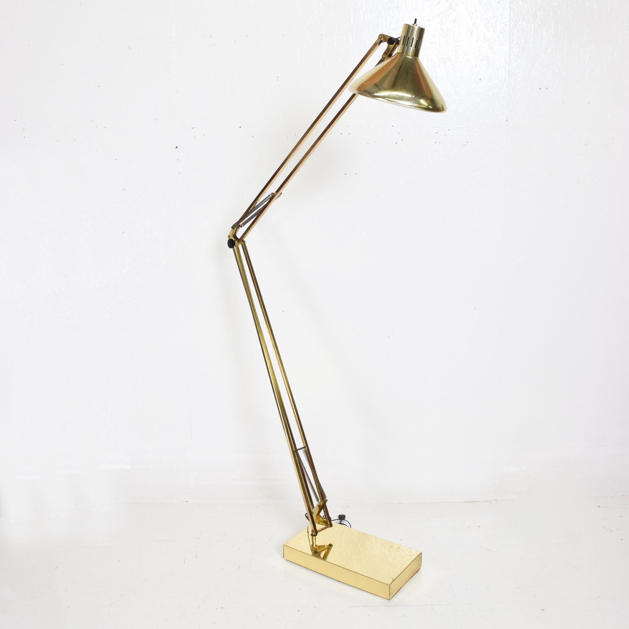 Mid-Century Modern Modern Giant Brass Floor Lamp Luxo Articulating Architect's Drafting Light 1970s