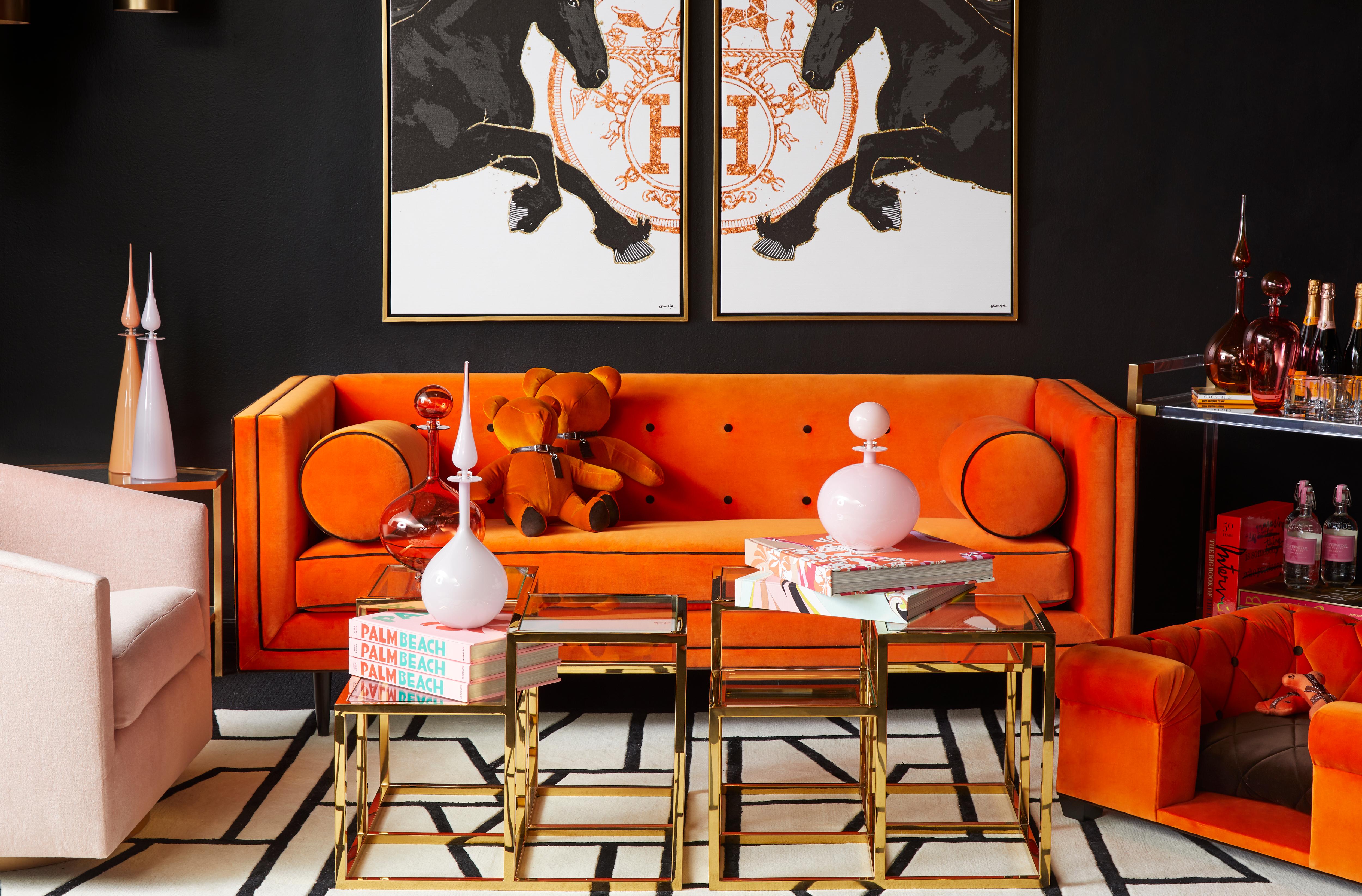 hermes orange sofa