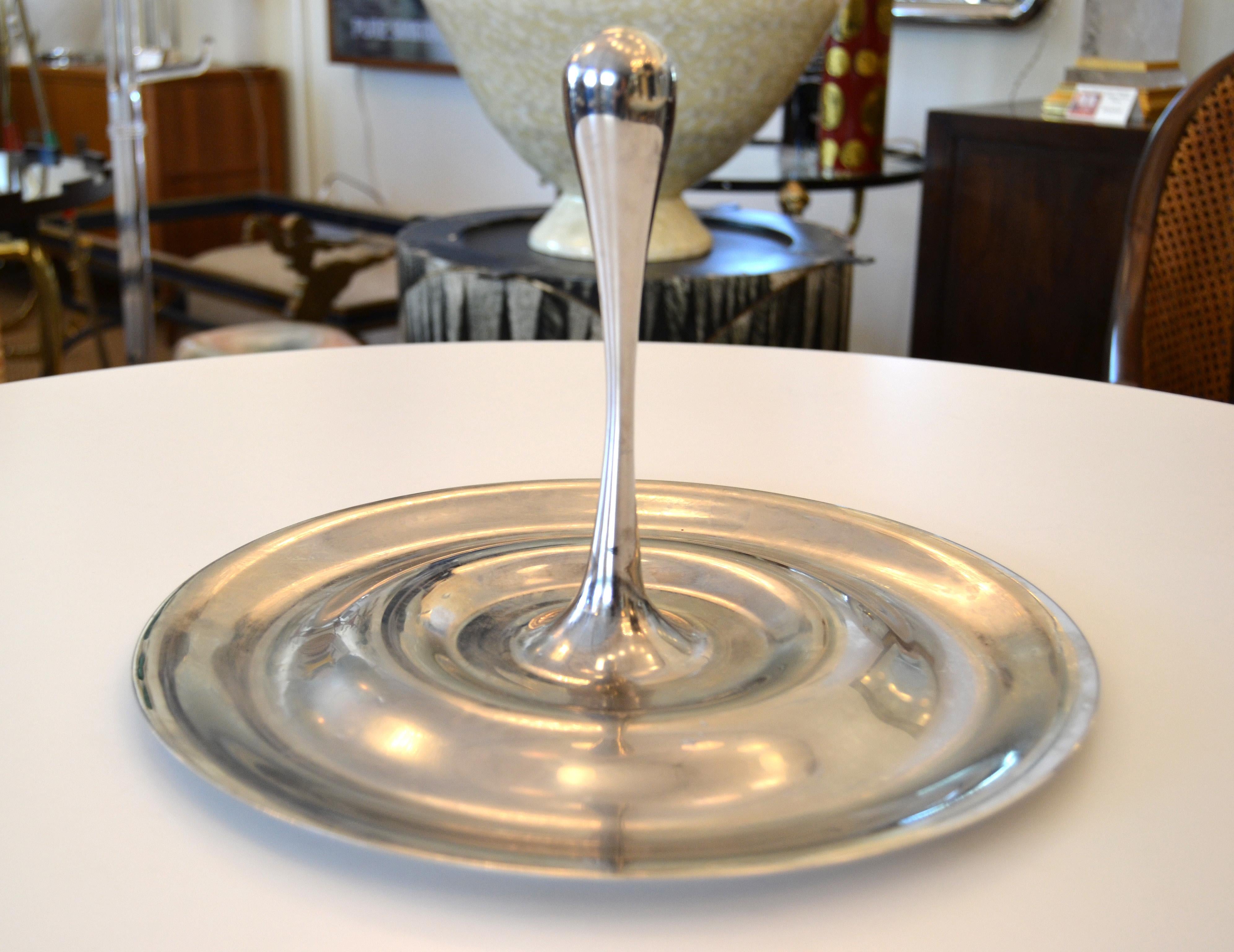XXIe siècle et contemporain Bol à fruits moderne en acier inoxydable Flow de Gijs Bakker par Royal Van Kempen & Begeer