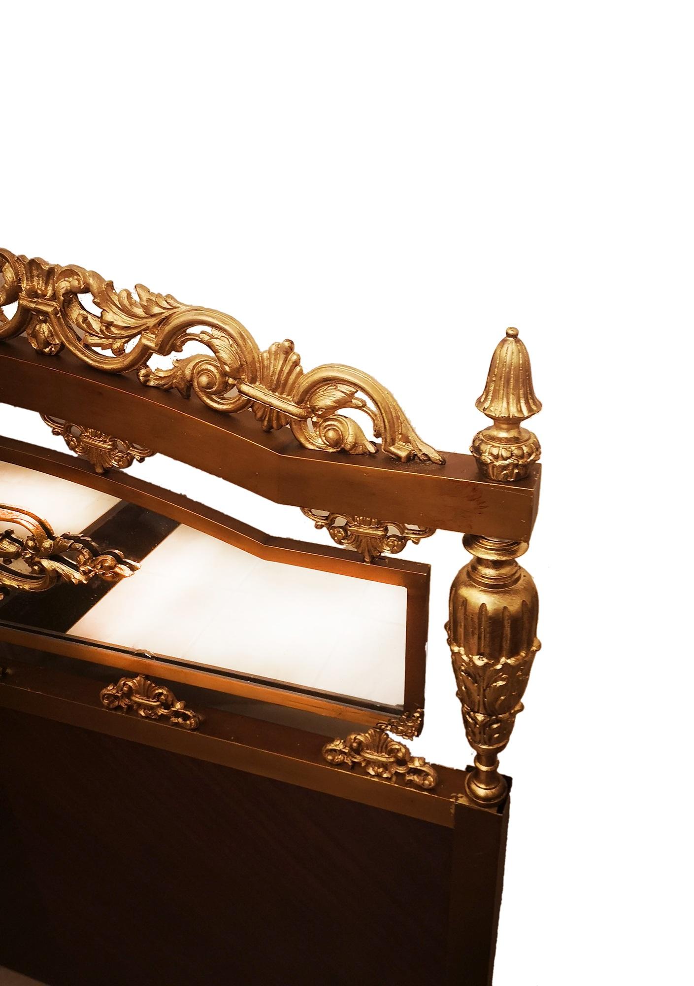 French Modern gilded bronze bed Louis XV, 20th Century For Sale