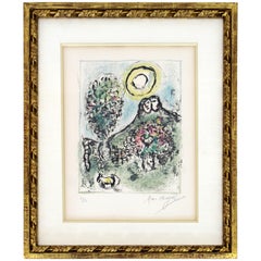 Modern Gilt Framed Marc Chagall Signed Lithograph Le Baou de St-Jeannet II 5/50