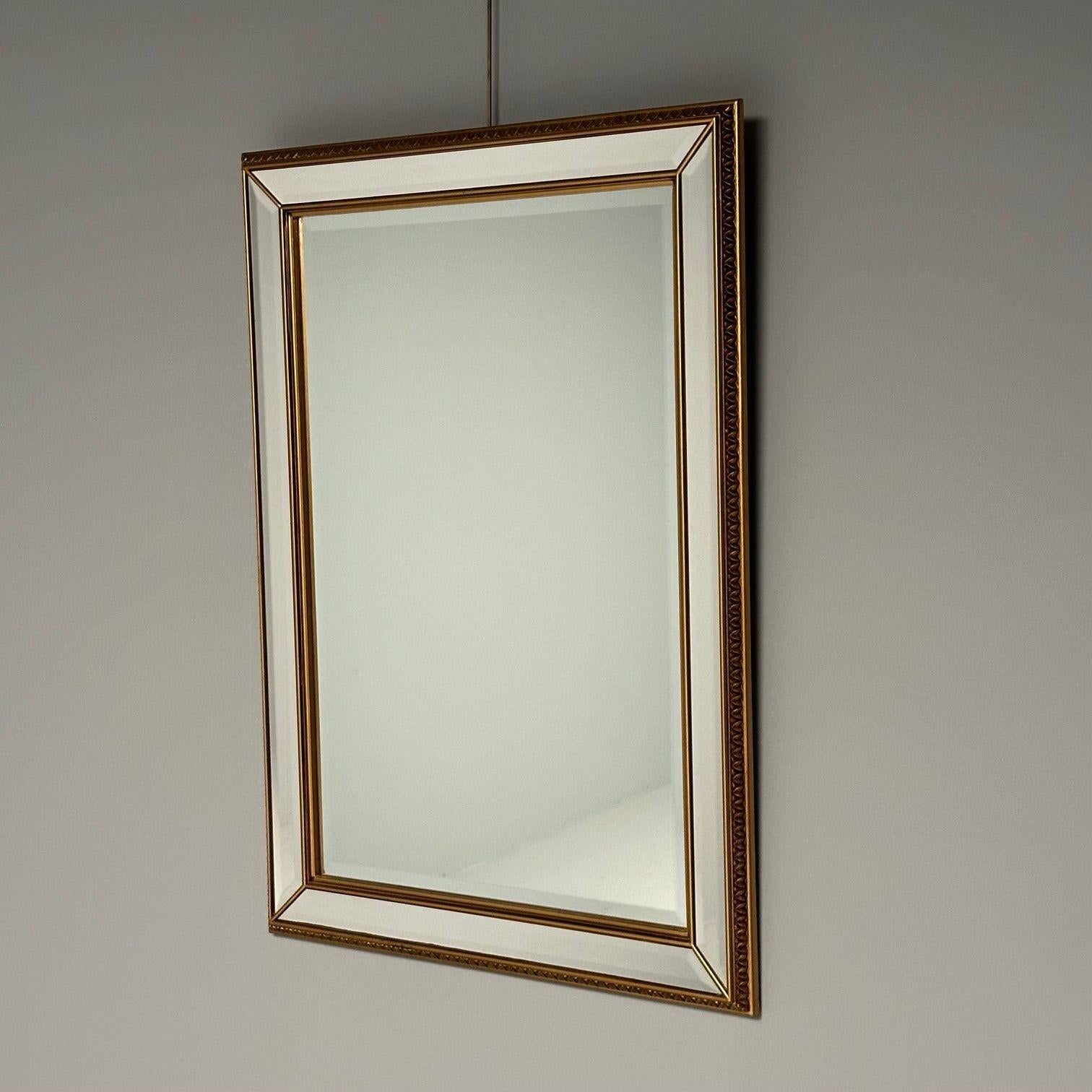 Modern Vergoldeter, abgeschrägter Wand-, Konsolen- oder Kaminsims-Spiegel (Ende des 20. Jahrhunderts) im Angebot