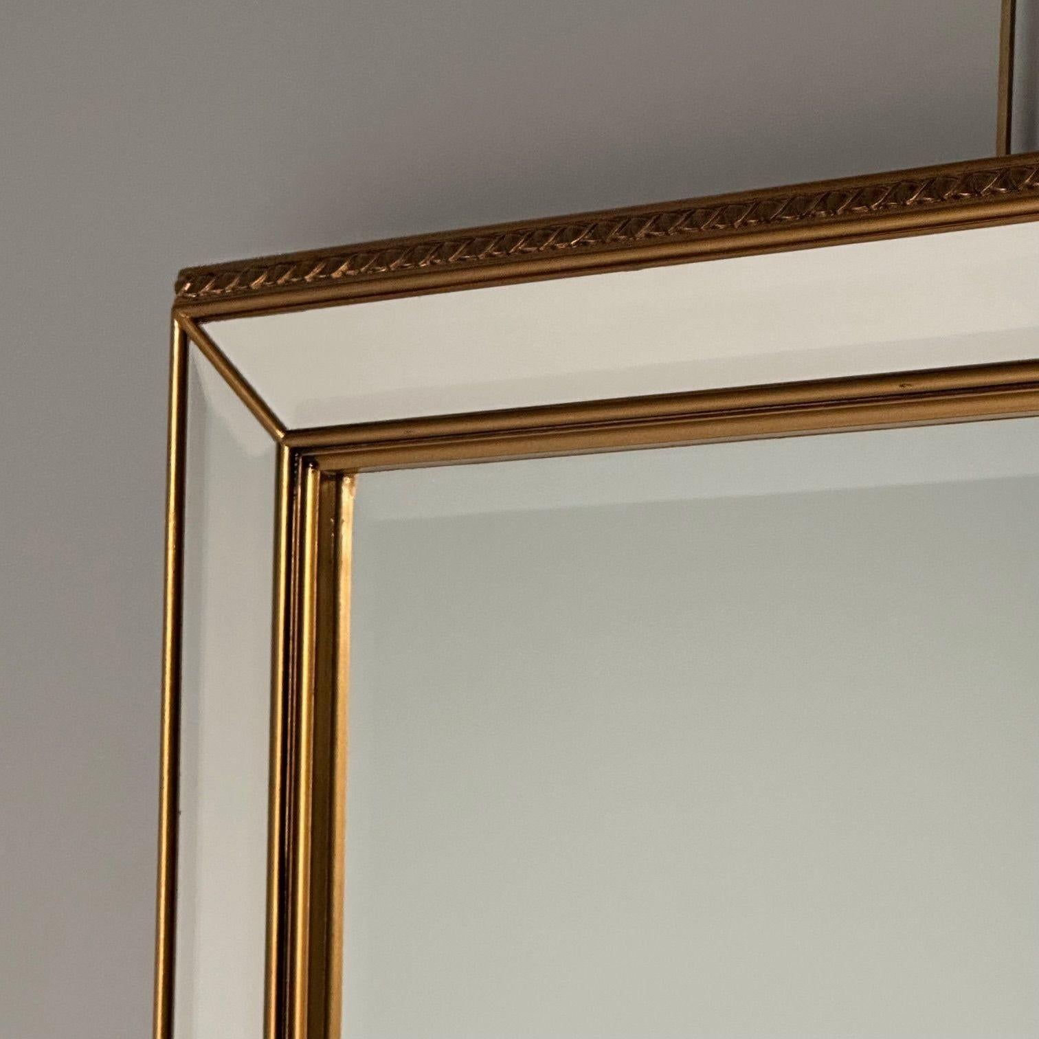 Modern Vergoldeter, abgeschrägter Wand-, Konsolen- oder Kaminsims-Spiegel im Angebot 2
