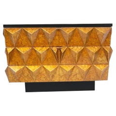 Modern Gilt Lacquered Studded Chest of Drawers