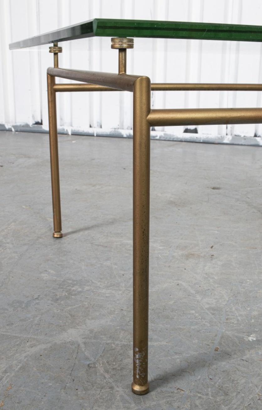 Modern Gilt Metal And Glass Table In Good Condition For Sale In New York, NY