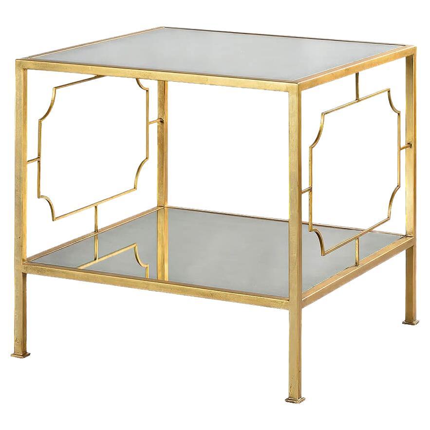 French 40's Mirrored Side Table For Sale at 1stDibs