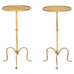 Cocktail Tables moderni in ferro battuto dorato, coppia