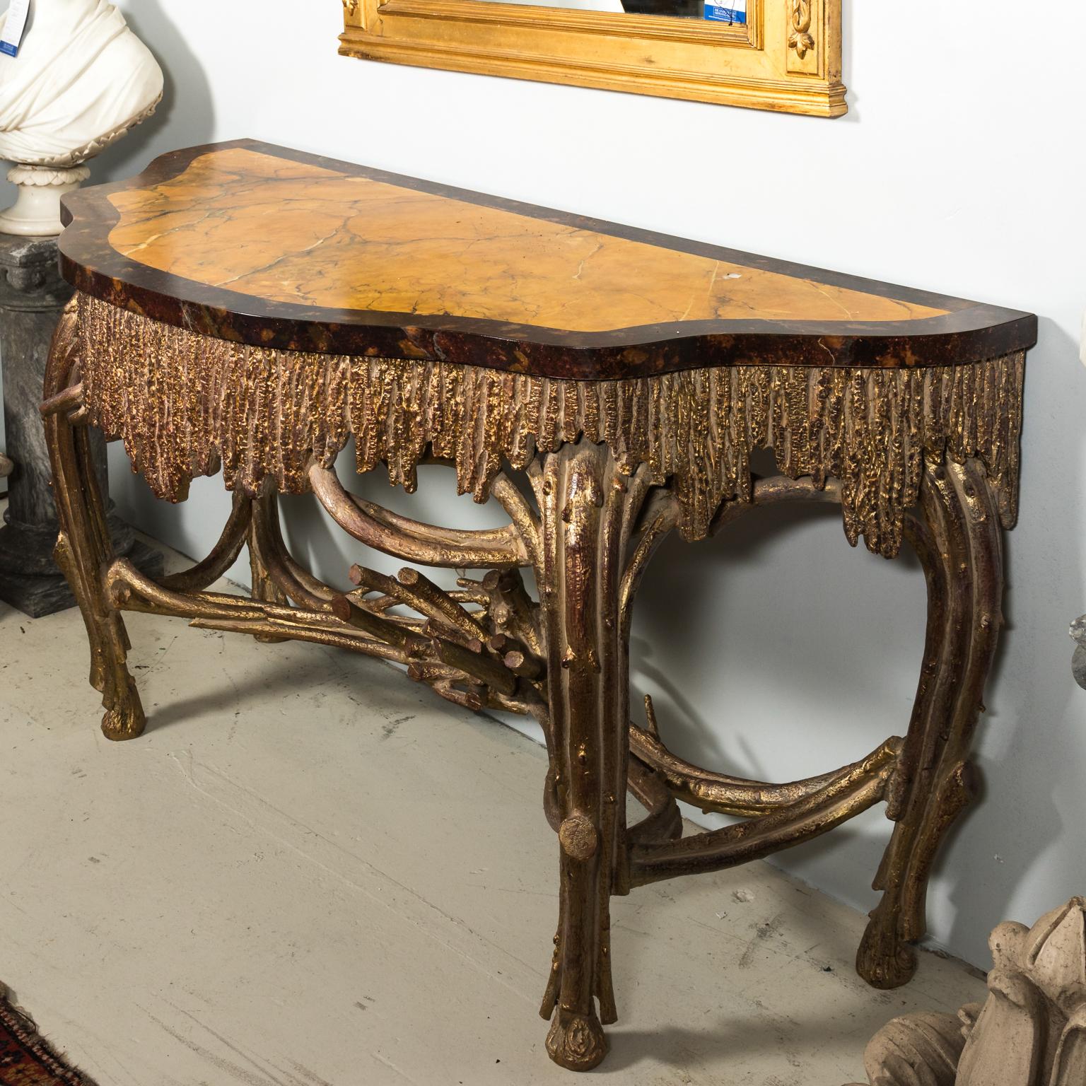 Modern Giltwood Console In Good Condition In Stamford, CT