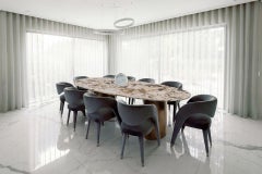 Modern Gimonde Quartz Dining Table, Brass, Handmade in Portugal by Greenapple