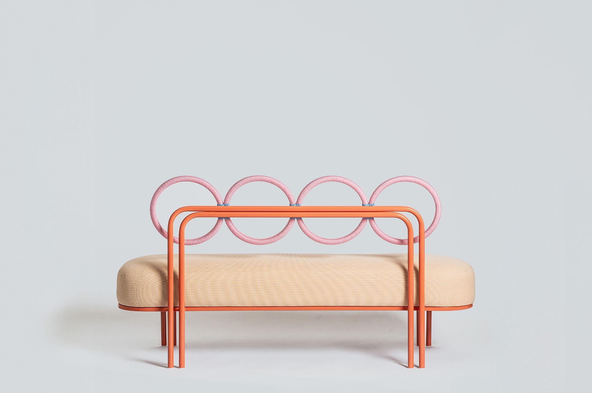 Modernes Gimp Mehrfarbiges Sofa Verschiedene Corde & Stahl von Laura Casañas Maya im Angebot 1