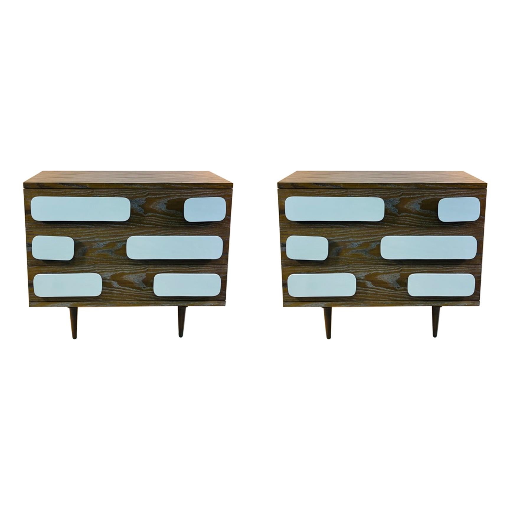 Modern Gio Ponti Style Nightstands or Chests of Drawers For Sale