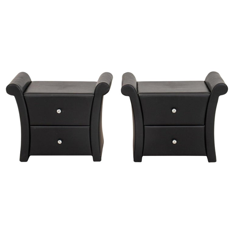 Modern Glamour Fashion Vegan Leather Nightstands, Pair For Sale at 1stDibs