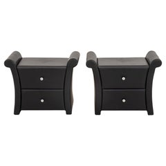 Paire de tables de nuit en cuir végétal à la mode moderne glamour