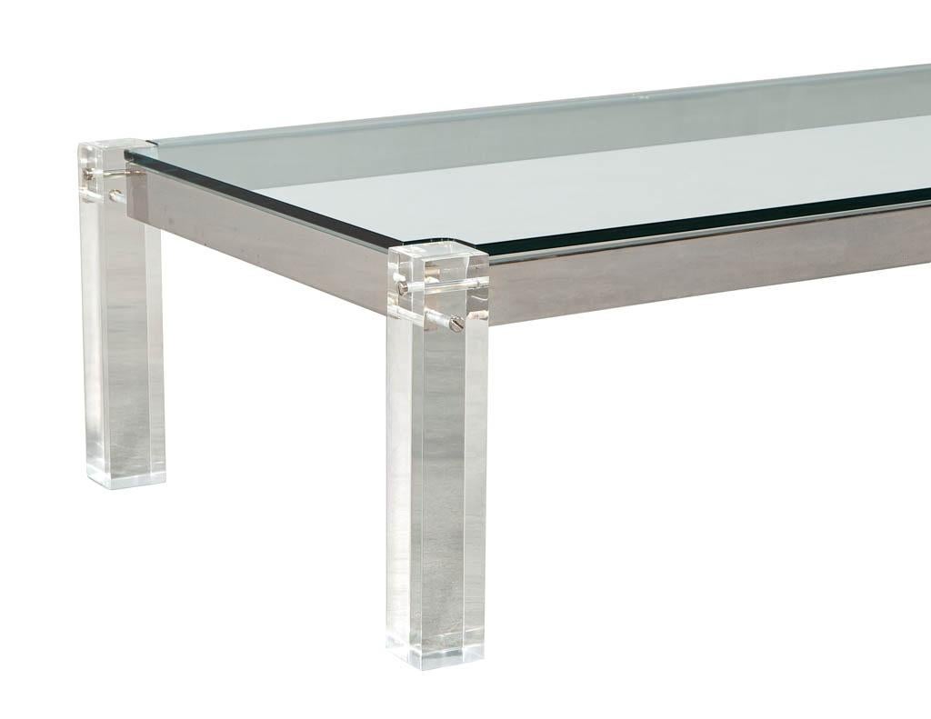 Modern Glass and Acrylic Cocktail Table For Sale 3