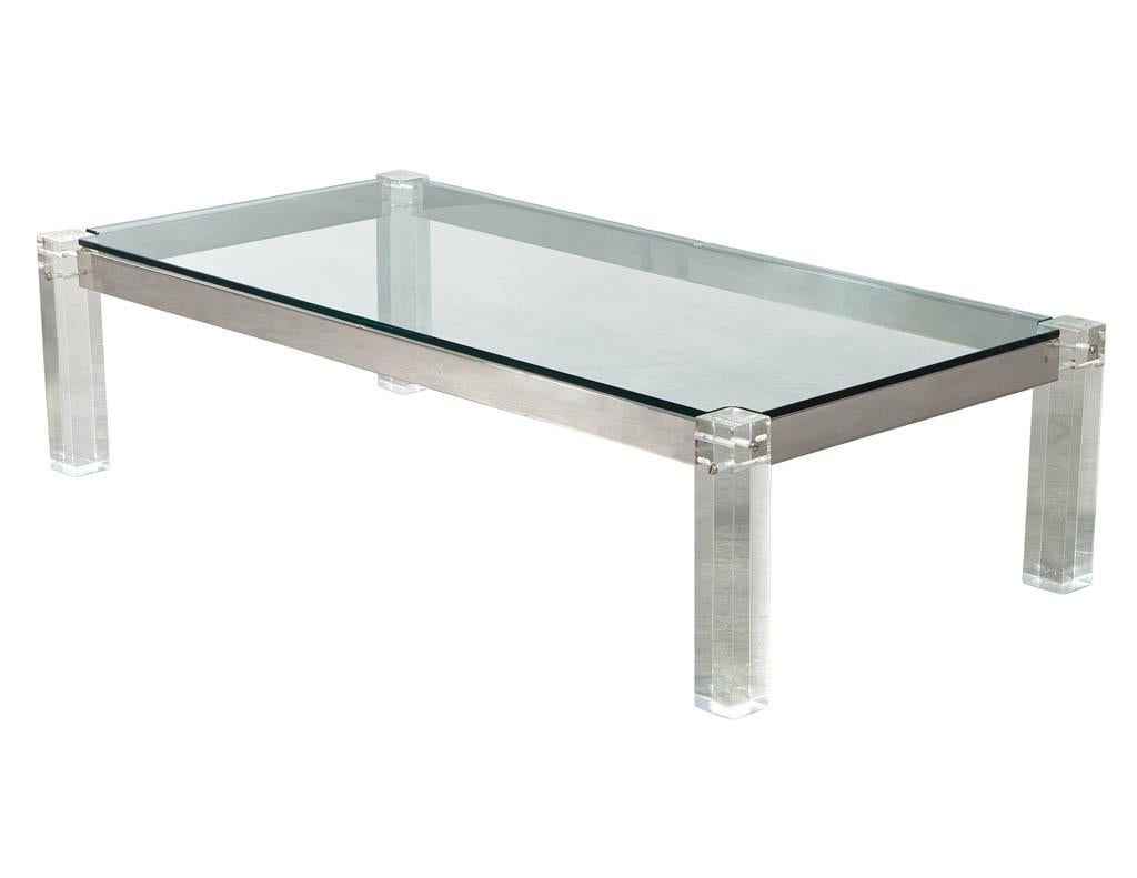 Mid-Century Modern Modern Glass and Acrylic Cocktail Table For Sale