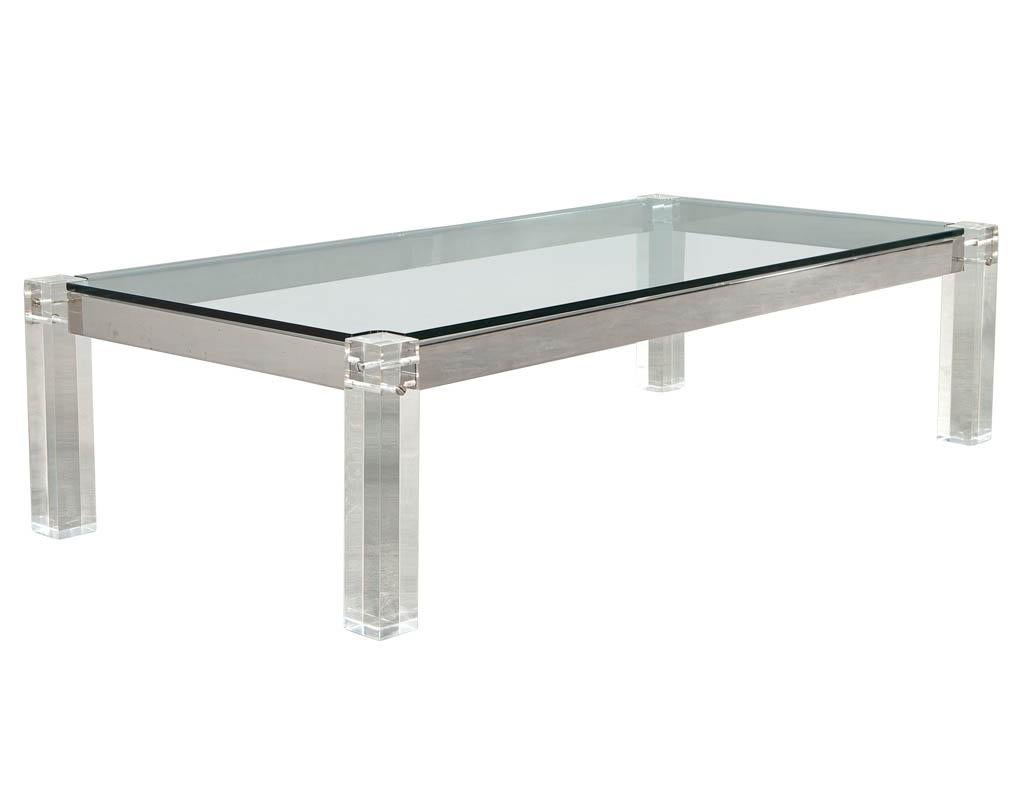 Modern Glass and Acrylic Cocktail Table For Sale 1