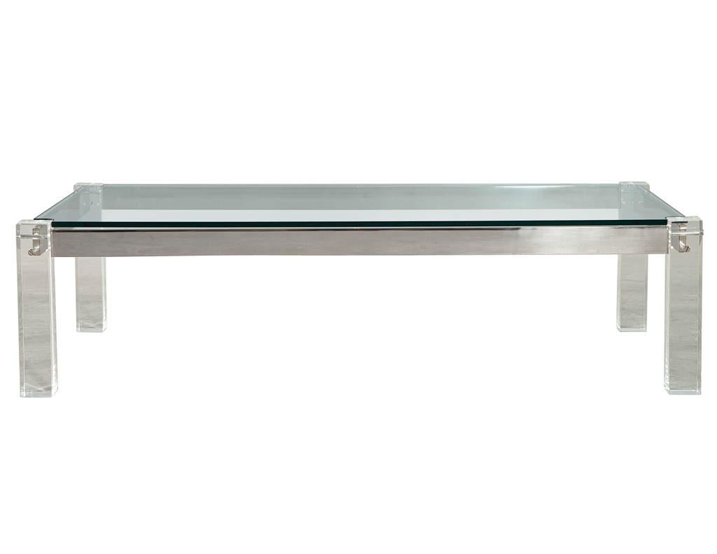 Modern Glass and Acrylic Cocktail Table For Sale 2