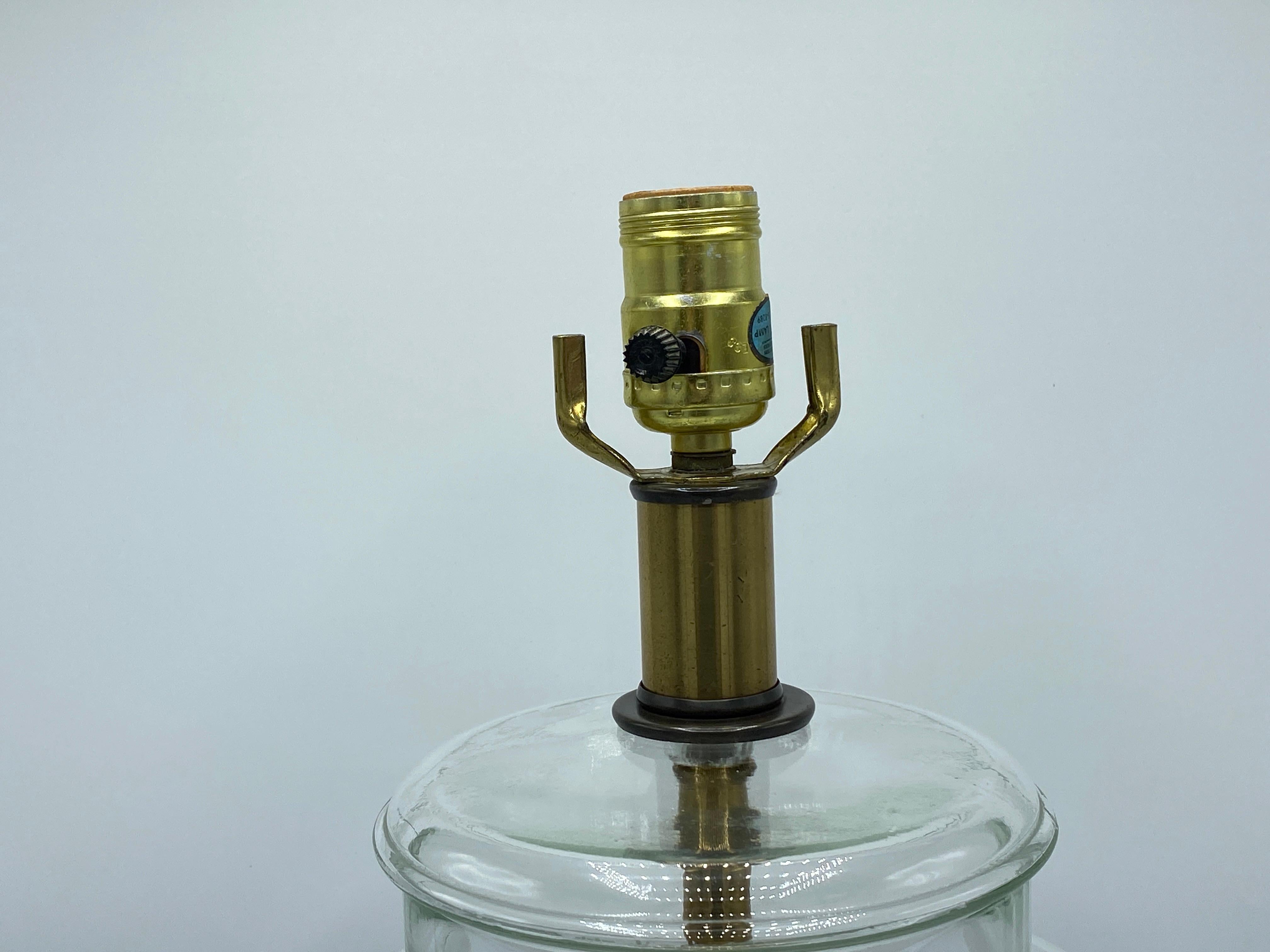 Modern Glass and Brass Table Lamp, 1960s For Sale 6