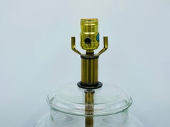Modern Glass and Brass Table Lamp, 1960s