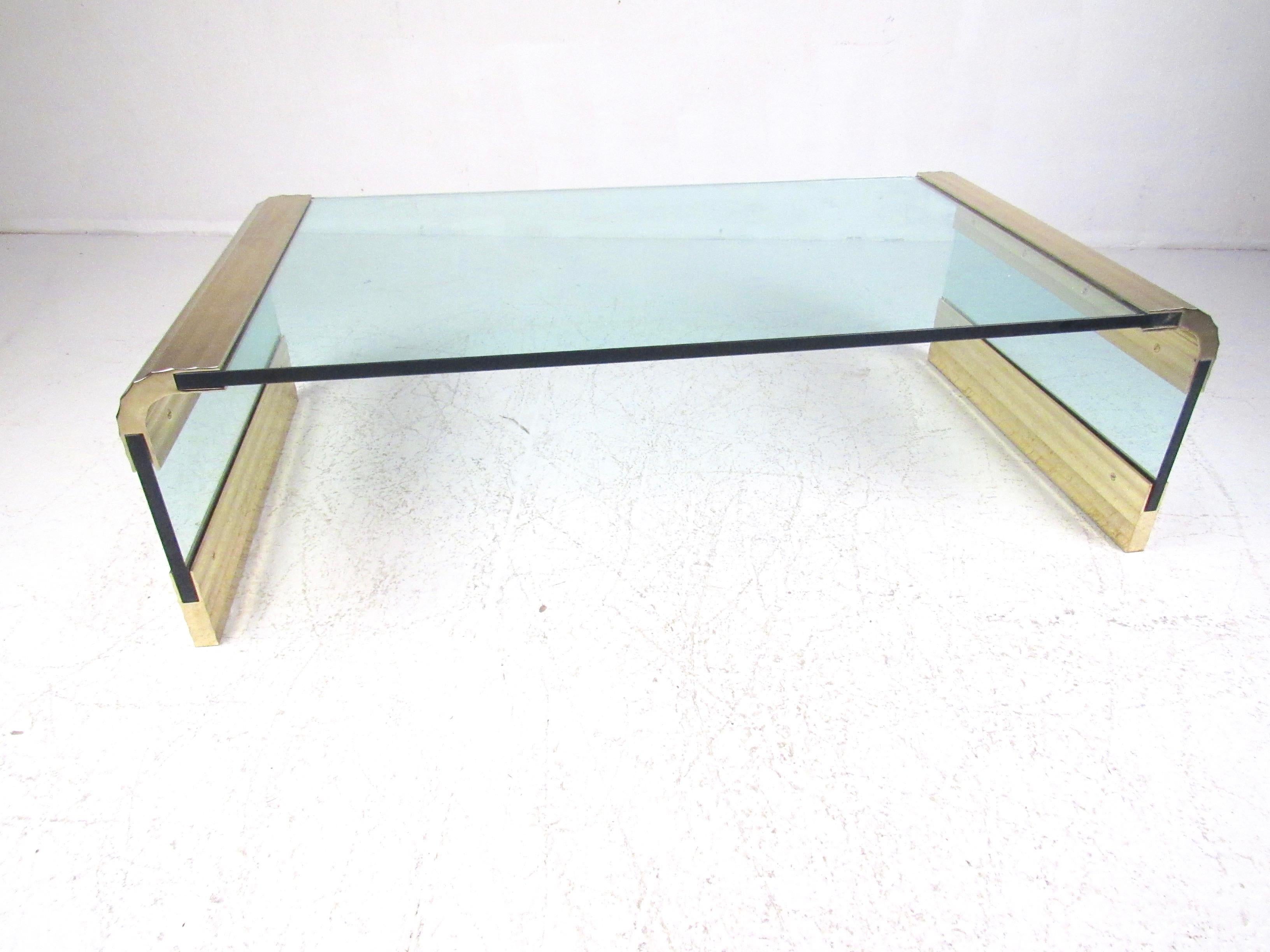 glass waterfall coffee table