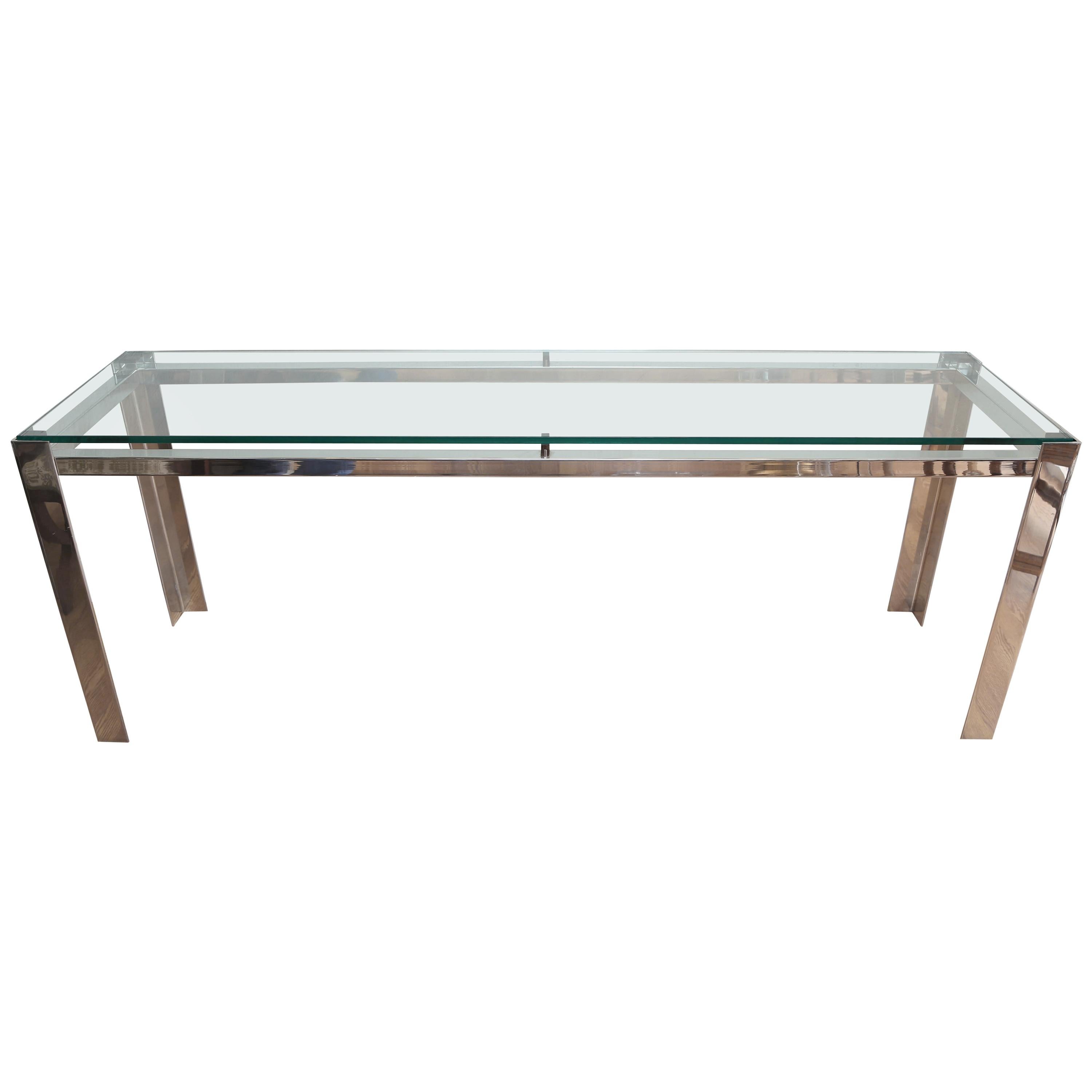 Modern Glass and Chrome Console