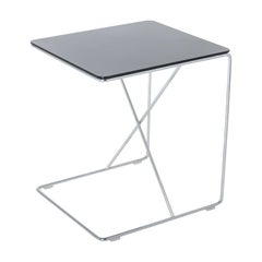Modern Glass and Metal Side C-Table