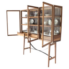 Contemporary Glass Cabinet with Doors – Display & Storage Showcase