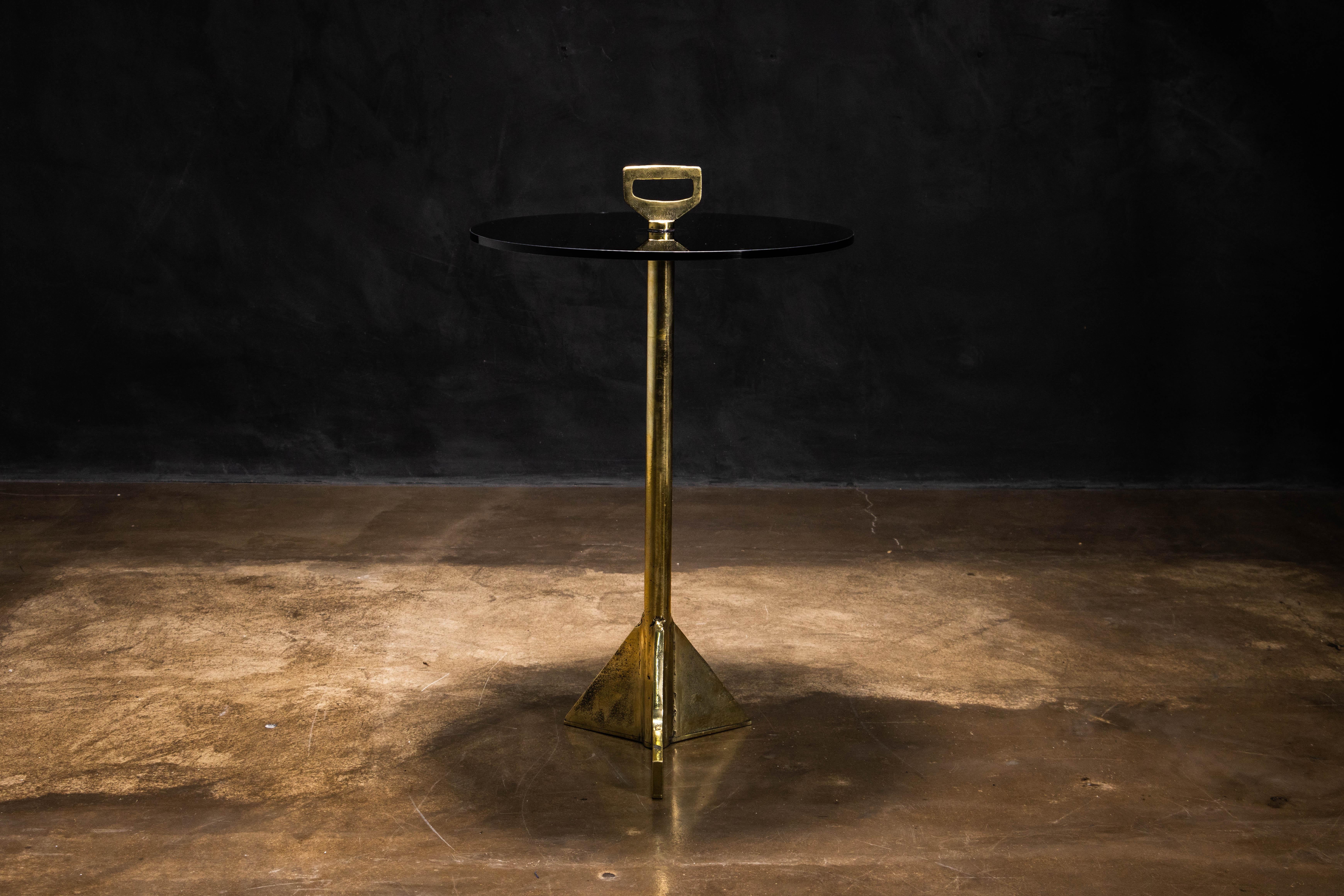 Table à cocktail moderne en verre et bronze moulé de Costantini, Bellance, en stock en vente 3