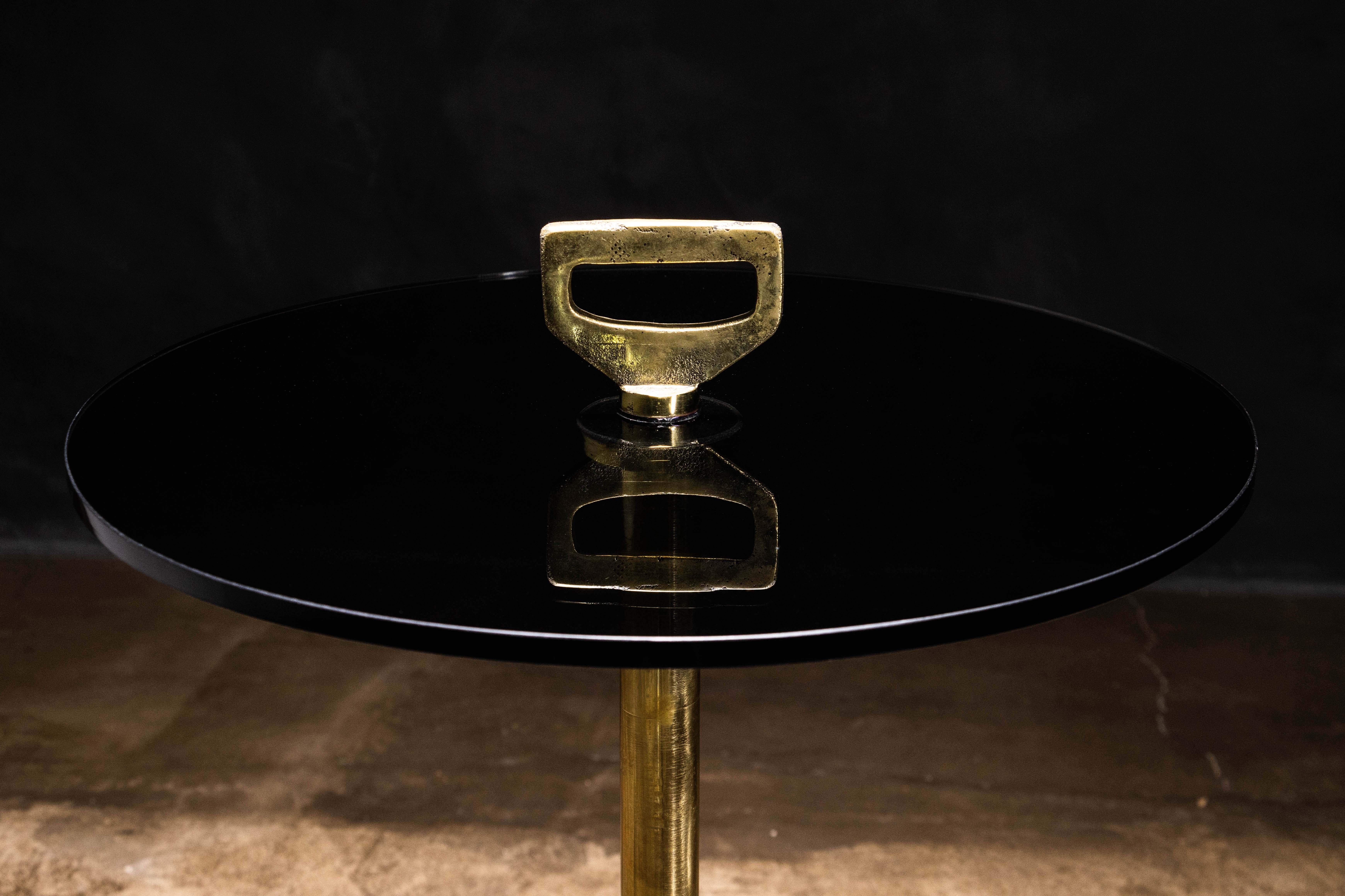 Table à cocktail moderne en verre et bronze moulé de Costantini, Bellance, en stock en vente 4